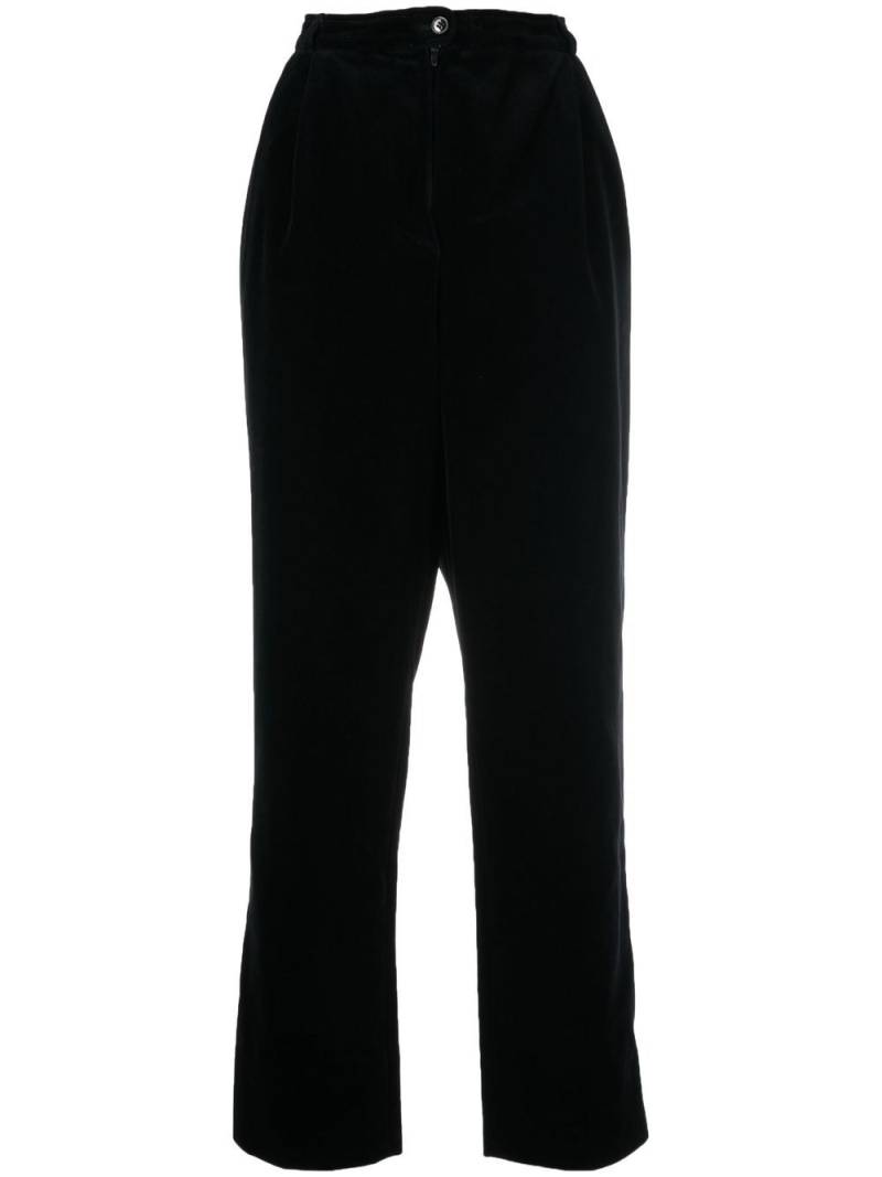 Valentino Garavani Pre-Owned 1980s velvet straight-legged trousers - Black von Valentino Garavani Pre-Owned