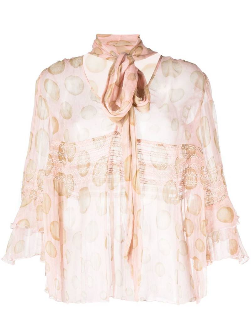 Valentino Garavani Pre-Owned 1990s abstract-print silk blouse - Pink von Valentino Garavani Pre-Owned