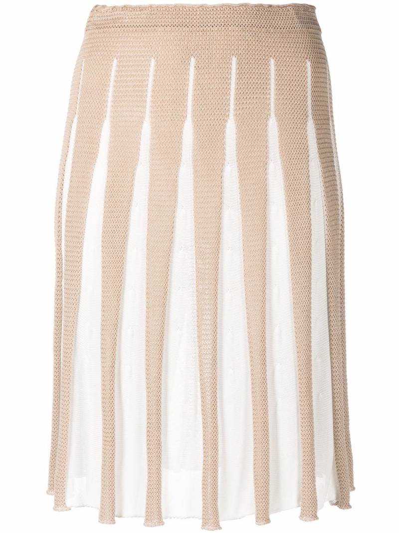 Valentino Garavani Pre-Owned 1990s knitted pleated skirt - Neutrals von Valentino Garavani Pre-Owned