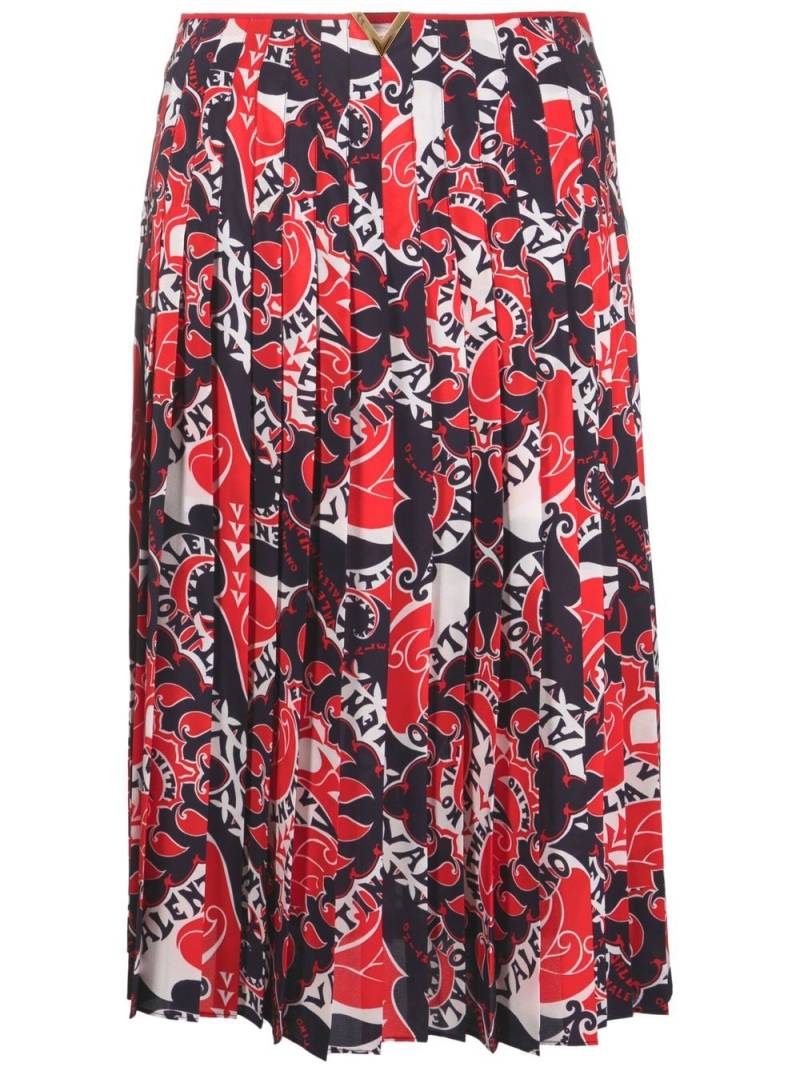 Valentino Garavani Archive Manifesto pleated skirt - Red von Valentino Garavani