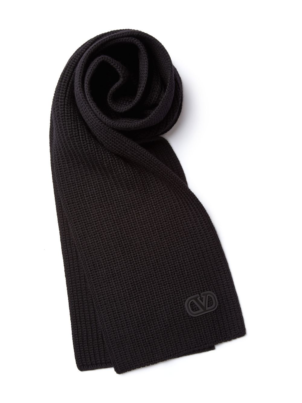 Valentino Garavani VLogo Signature virgin wool scarf - Black von Valentino Garavani