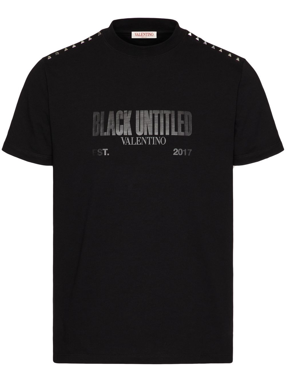 Valentino Garavani Untitled studded cotton T-shirt - Black von Valentino Garavani