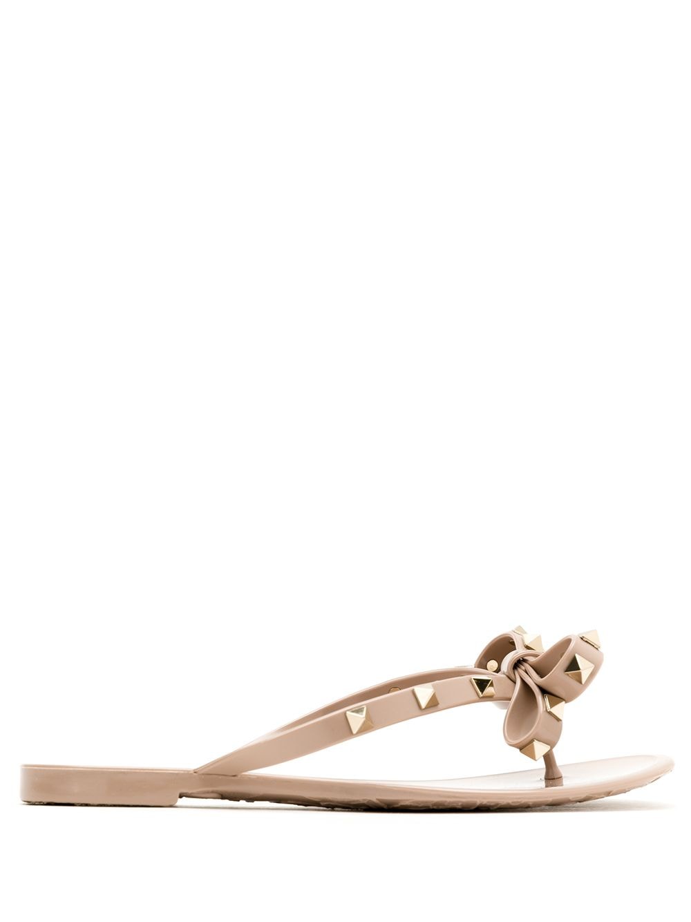 Valentino Garavani Rockstud bow-detail flip flops - Neutrals von Valentino Garavani