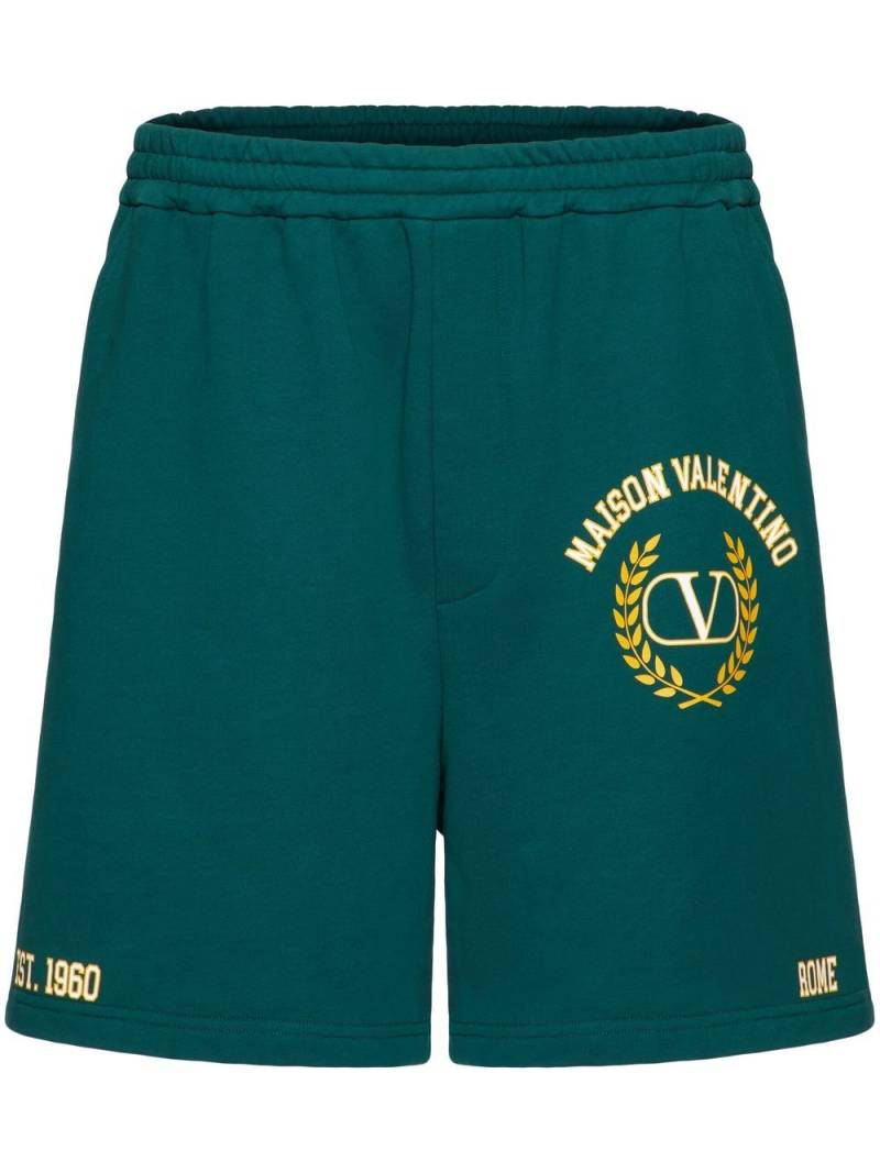 Valentino Garavani VLogo Signature cotton shorts - Green von Valentino Garavani