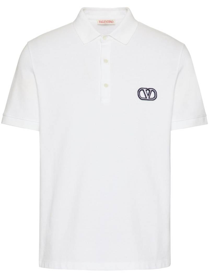 Valentino Garavani VLogo Signature piqué polo shirt - White von Valentino Garavani