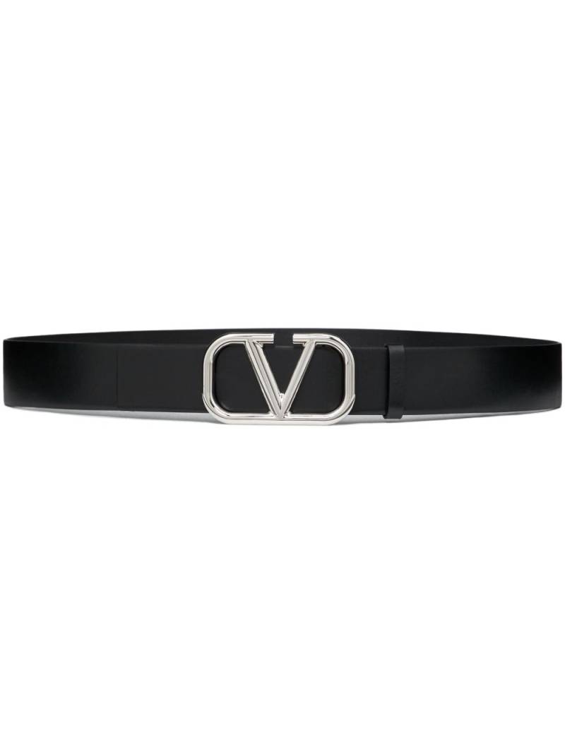 Valentino Garavani VLogo Signature 40mm leather belt - Black von Valentino Garavani