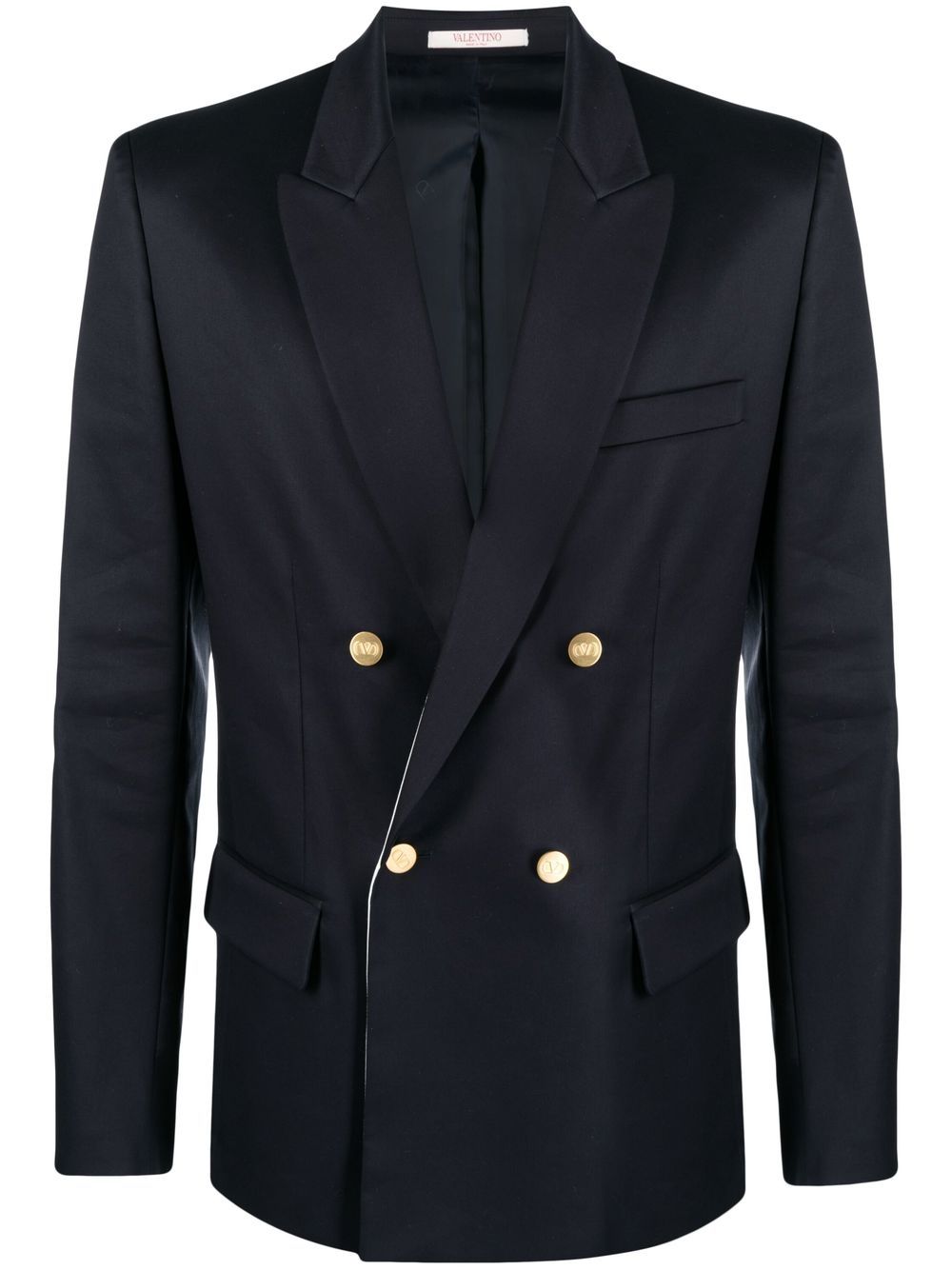 Valentino Garavani double-breasted cotton blazer - Blue von Valentino Garavani