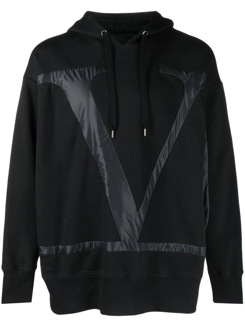 Valentino Garavani logo-detail drawstring hoodie - Black von Valentino Garavani