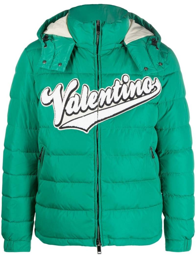 Valentino Garavani logo-patch puffer jacket - Green von Valentino Garavani