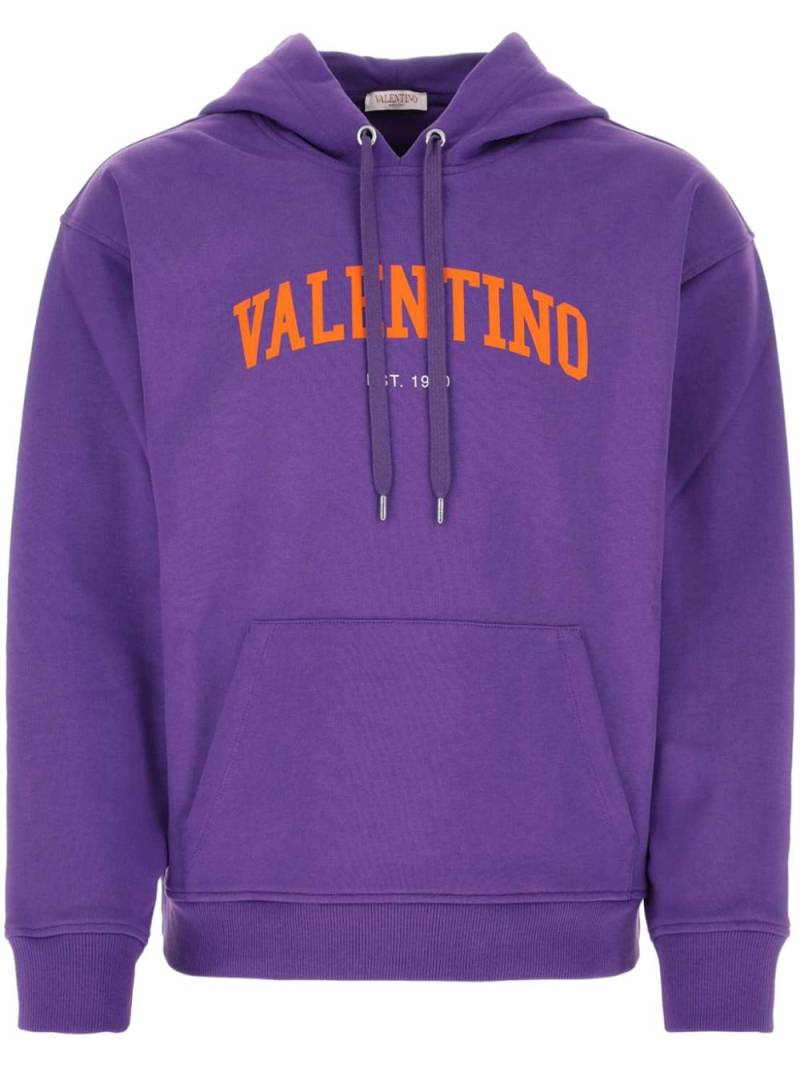 Valentino Garavani logo-print cotton hoodie - Purple von Valentino Garavani