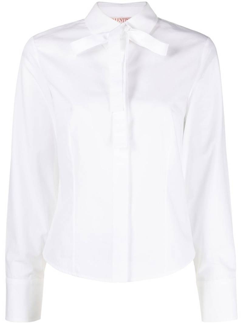 Valentino Garavani pussy-bow cotton shirt - White von Valentino Garavani