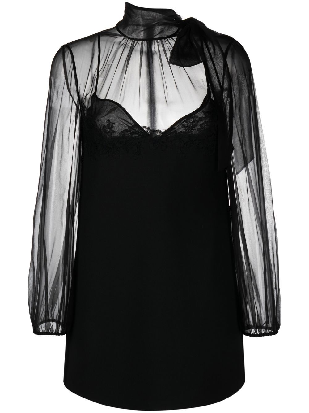 Valentino Garavani sheer-panel mini dress - Black von Valentino Garavani