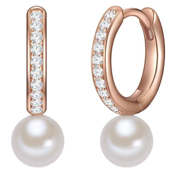 Creolen Damen Goldrosa 20mm von Valero Pearls