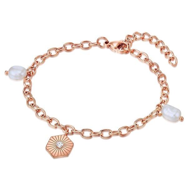 Armband Damen Goldrosa 17cm von Valero Pearls