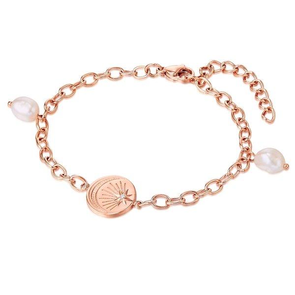 Armband Damen Goldrosa 17cm von Valero Pearls