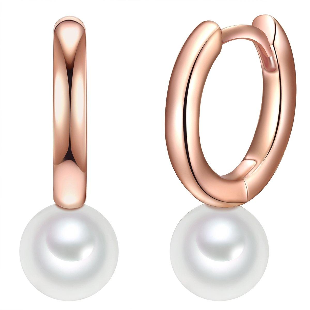 Creolen Damen Goldrosa 19MM von Valero Pearls