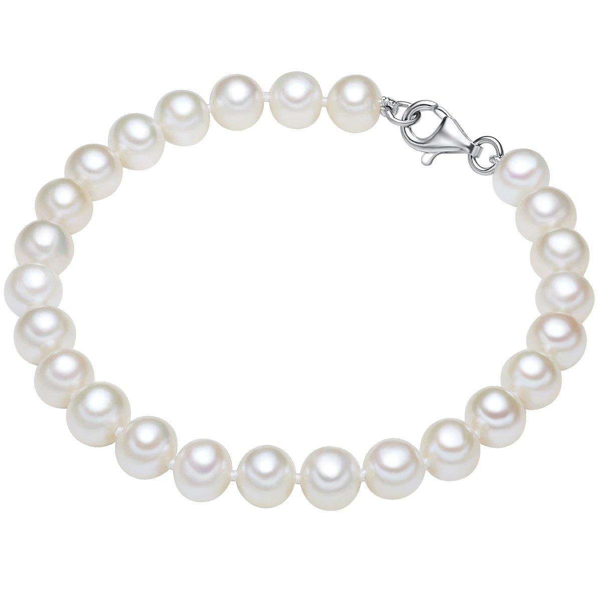 Perlen-armband Damen Weiss 20cm von Valero Pearls