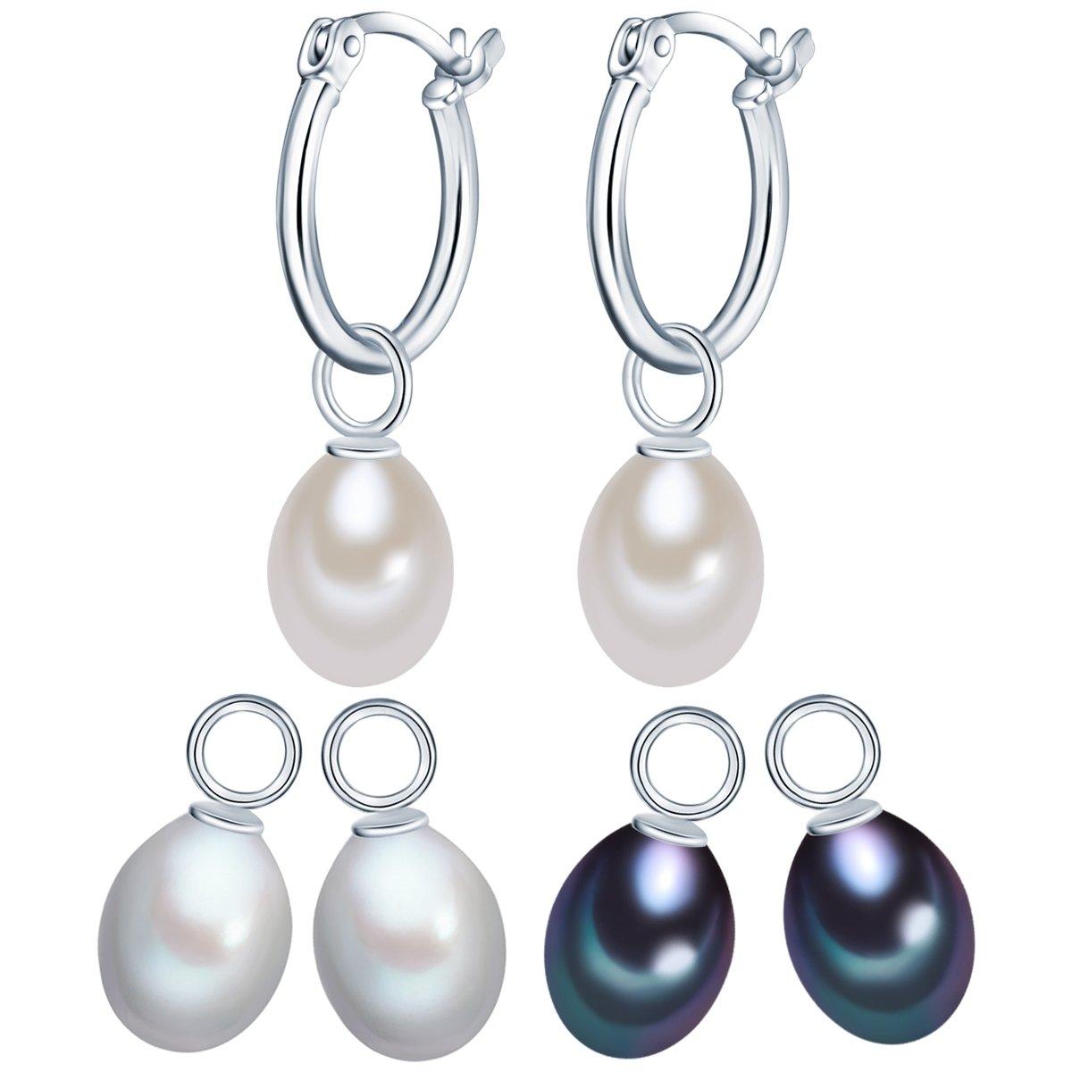 Perlen-creolen Damen Silber 30mm von Valero Pearls