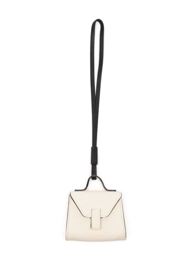 Valextra Iside leather bag charm - White von Valextra