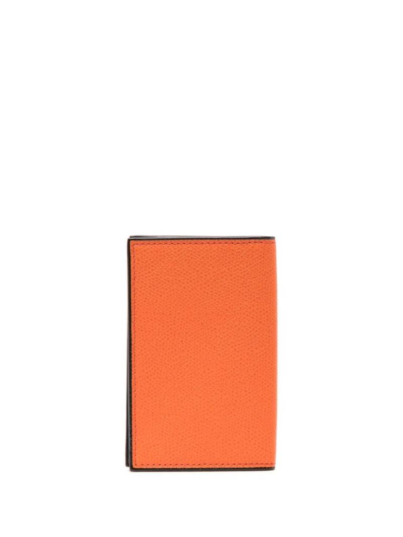 Valextra Onda folded leather cardholder - Orange von Valextra