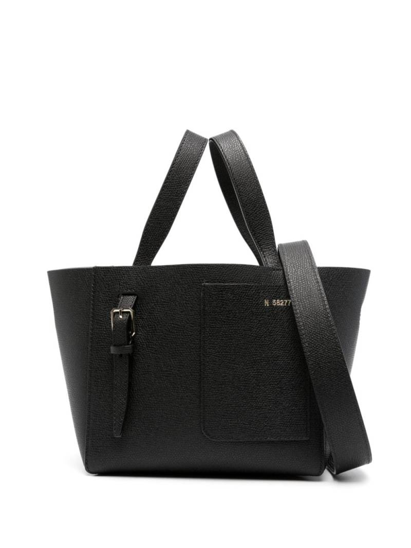 Valextra Soft Bucket Micro leather tote bag - Black von Valextra