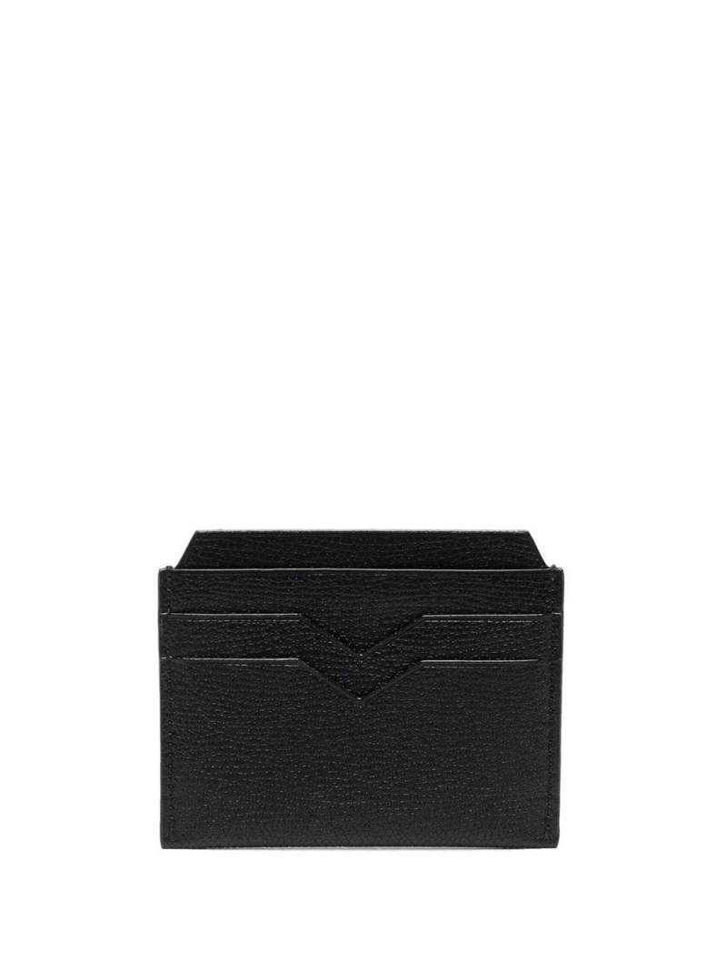 Valextra V-shape detail leather cardholder - Black von Valextra