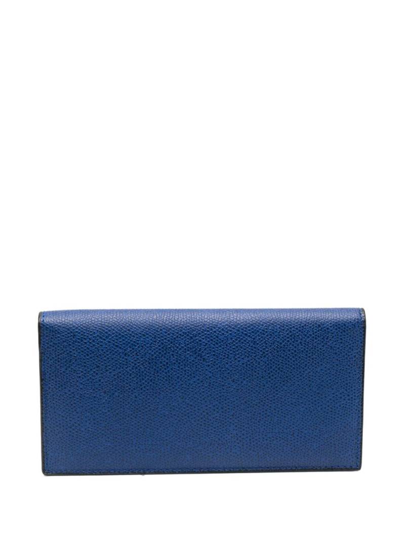 Valextra grained leather vertical wallet - Blue von Valextra