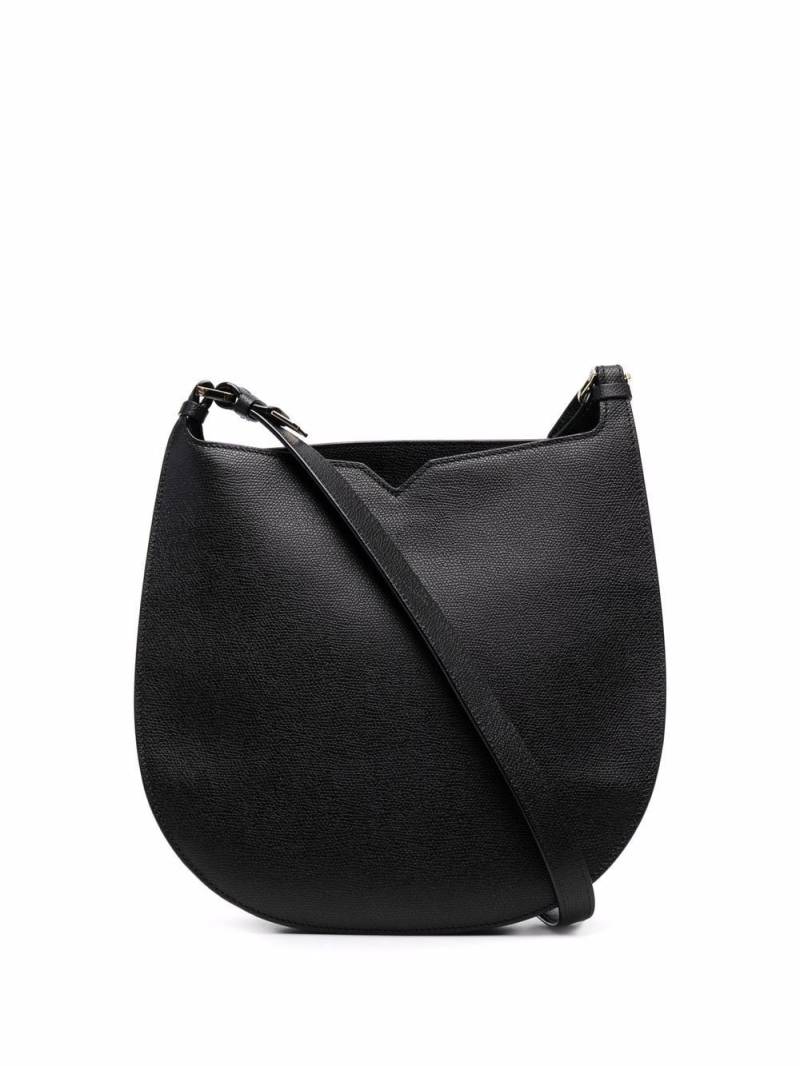 Valextra rounded leather crossbody bag - Black von Valextra