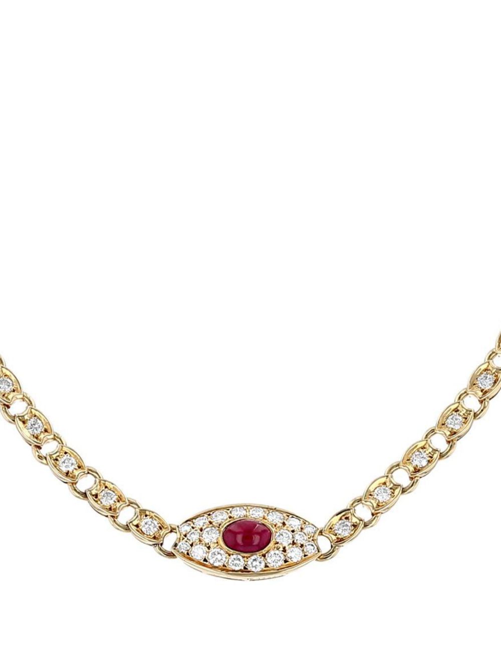 Van Cleef & Arpels 18kt yellow gold diamond and ruby necklace