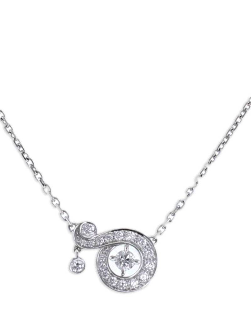 Van Cleef & Arpels 2010s 18kt white gold Nid Du Paradis diamond necklace - Silver von Van Cleef & Arpels