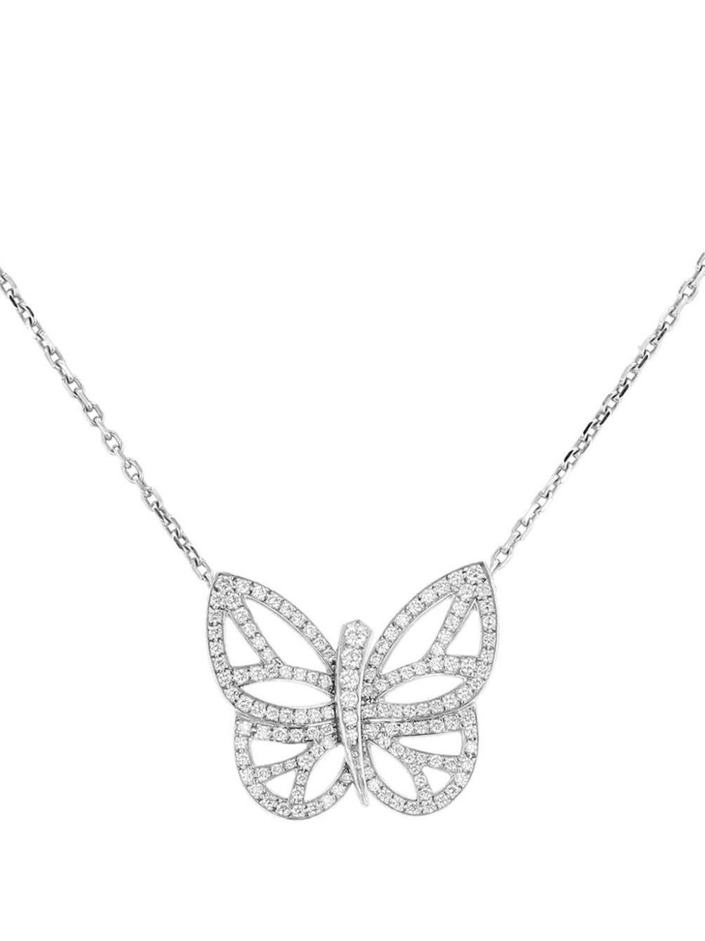 Van Cleef & Arpels 2010s white gold Papillon diamond necklace - Silver von Van Cleef & Arpels