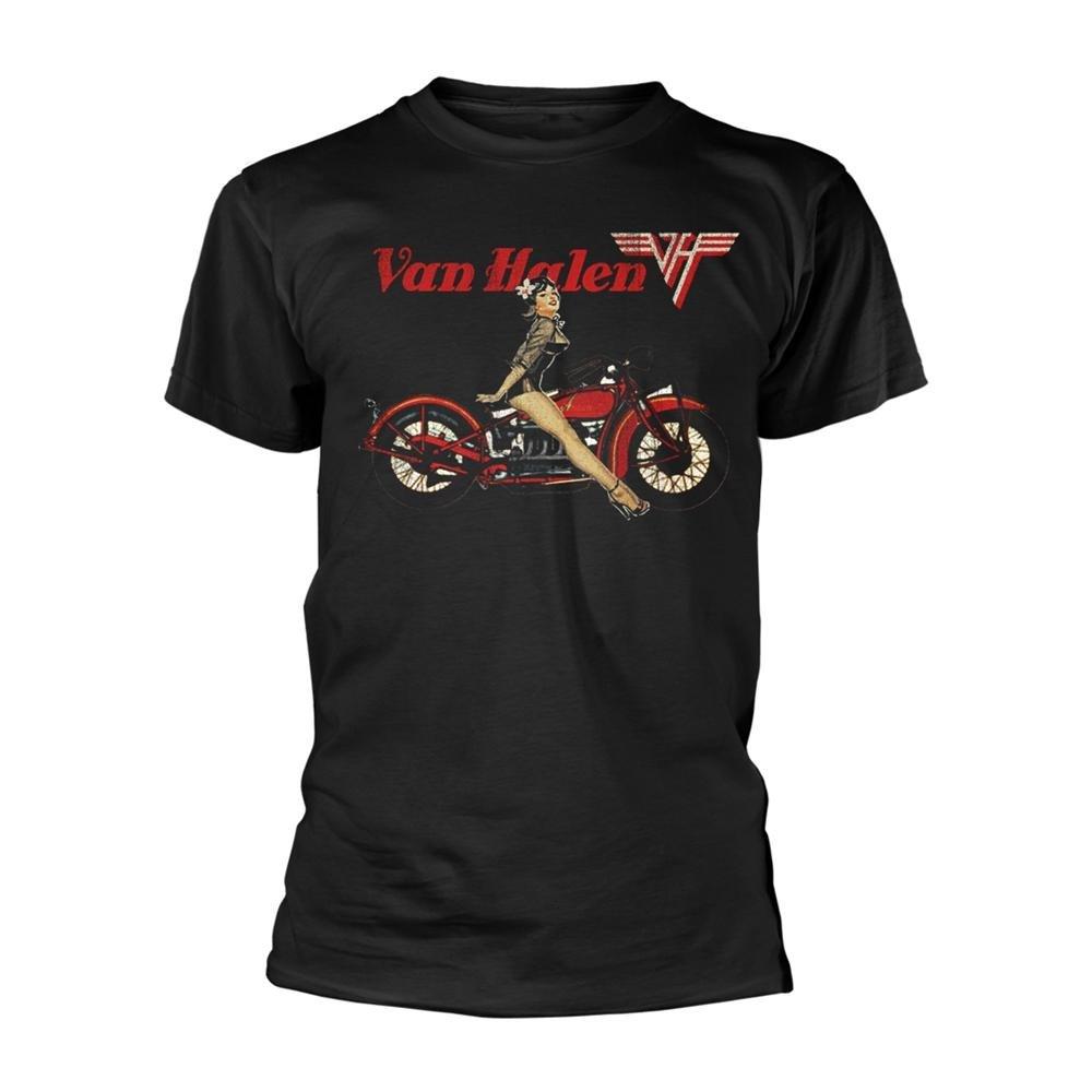 Van Halen - Pinup Motorcycle TShirt, für Damen, Schwarz, Größe M von Van Halen