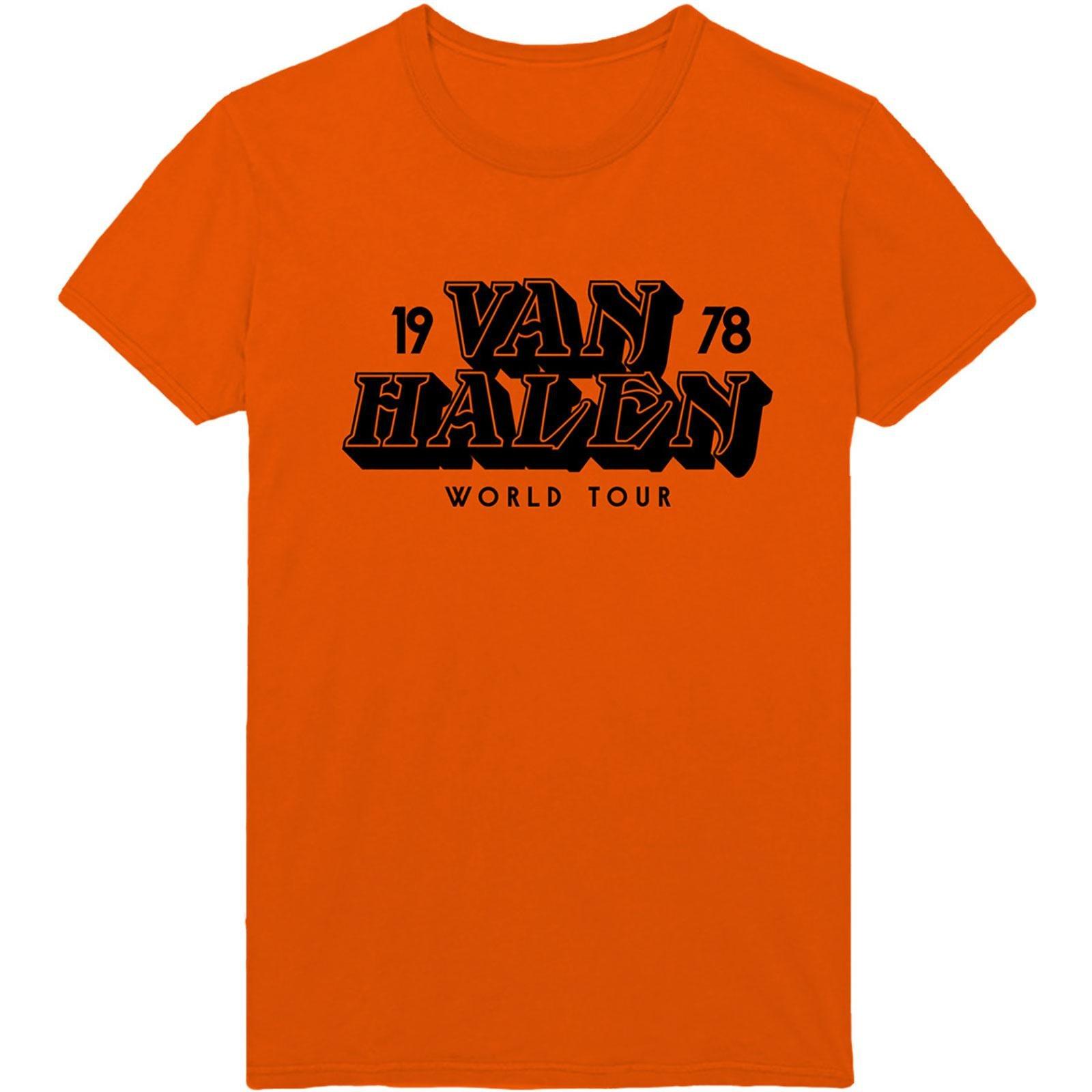 Van Halen - World Tour ´78 TShirt, für Damen, Orange, Größe L von Van Halen