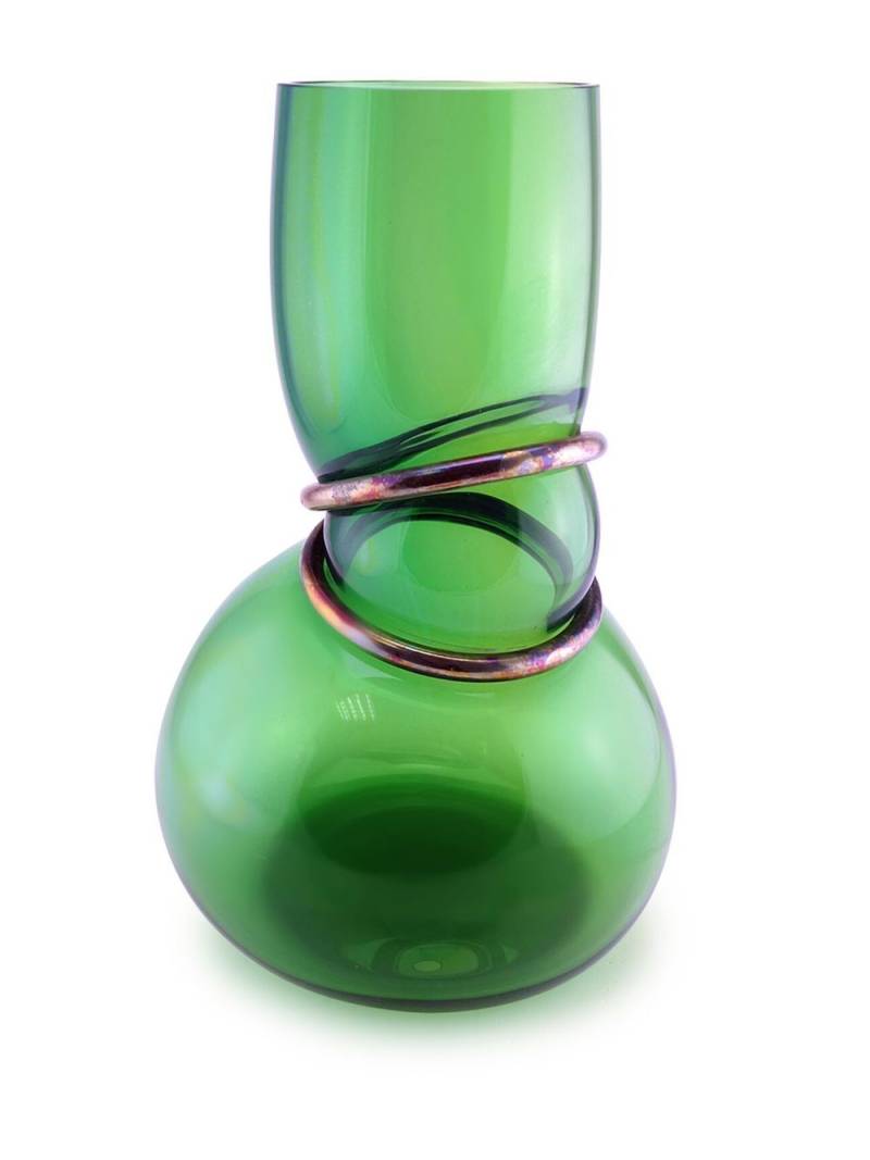 Vanessa Mitrani Double Ring polished vase - Green von Vanessa Mitrani