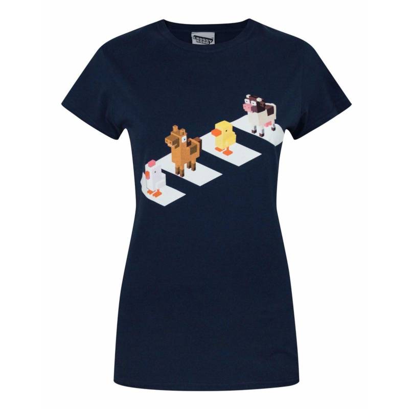 Crossy Road Charakter Crossing Tshirt Damen Marine L von Vanilla Underground