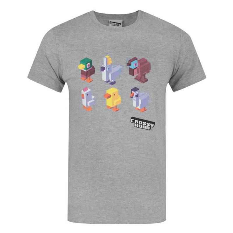 Crossy Road Charakter Design Tshirt Herren Grau XL von Vanilla Underground