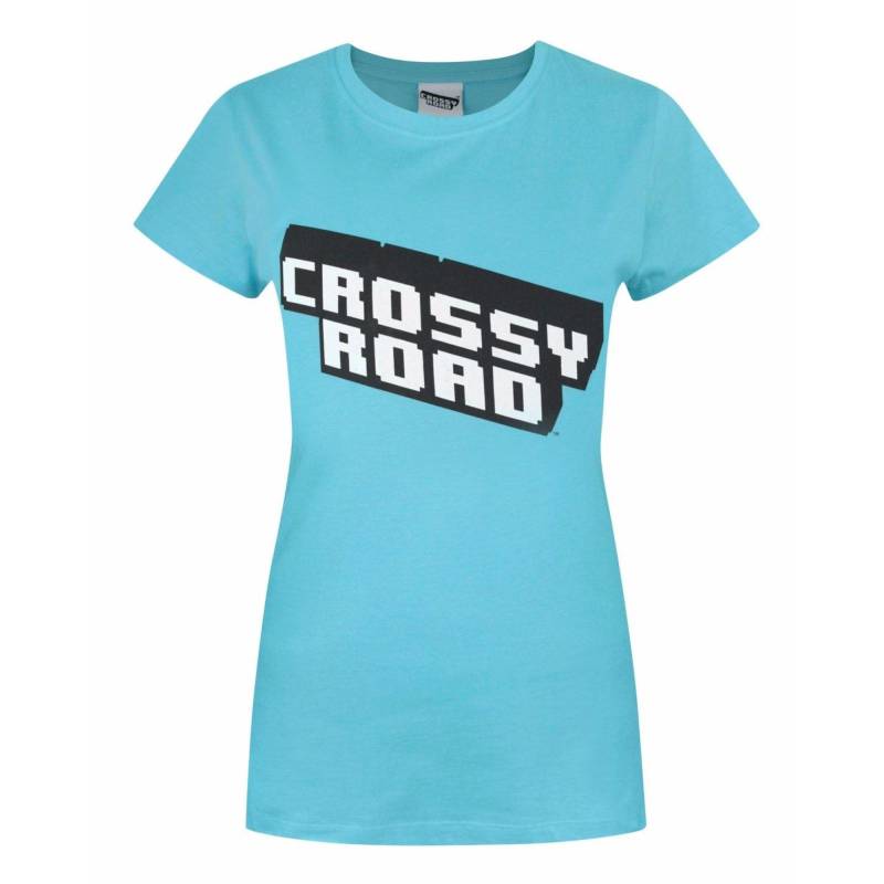 Crossy Road Logo Design Tshirt Damen Blau L von Vanilla Underground