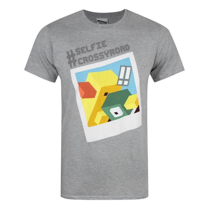 Crossy Road Selfie Kurzarm Tshirt Herren Grau L von Vanilla Underground