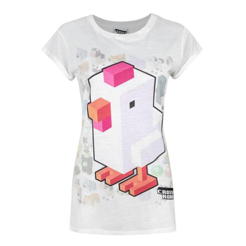 Crossy Road Tshirt Mit Hühnchensublimationsdruck Damen Weiss M von Vanilla Underground