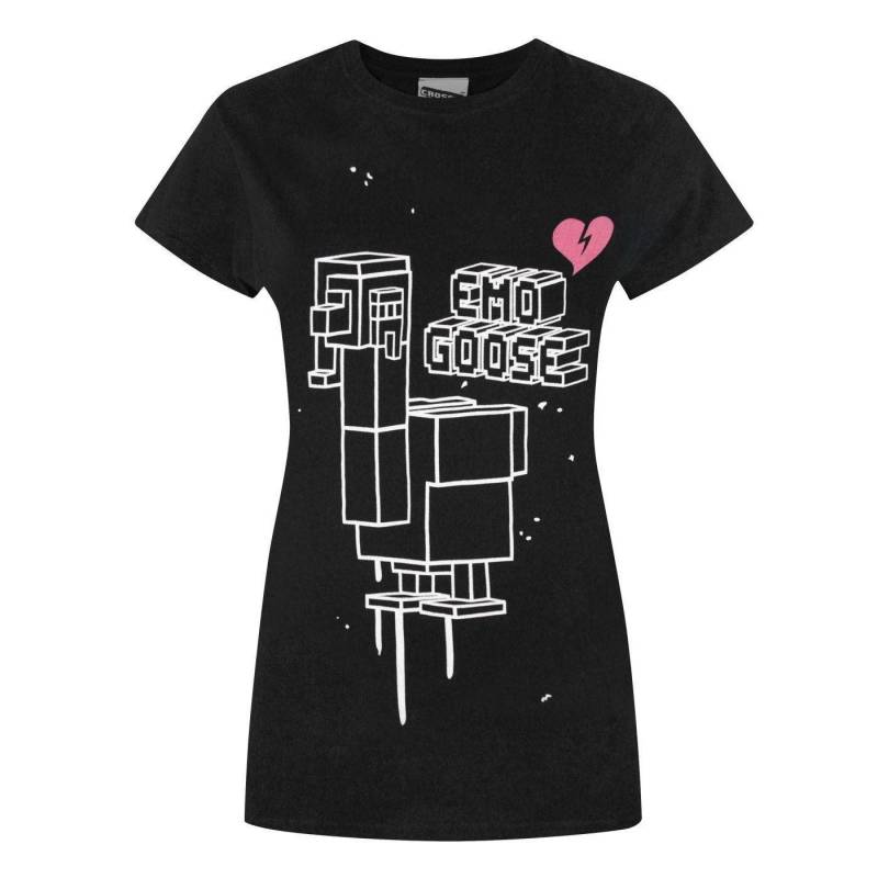 Crossy Road Emo Goose T-shirt Damen Schwarz XL von Vanilla Underground