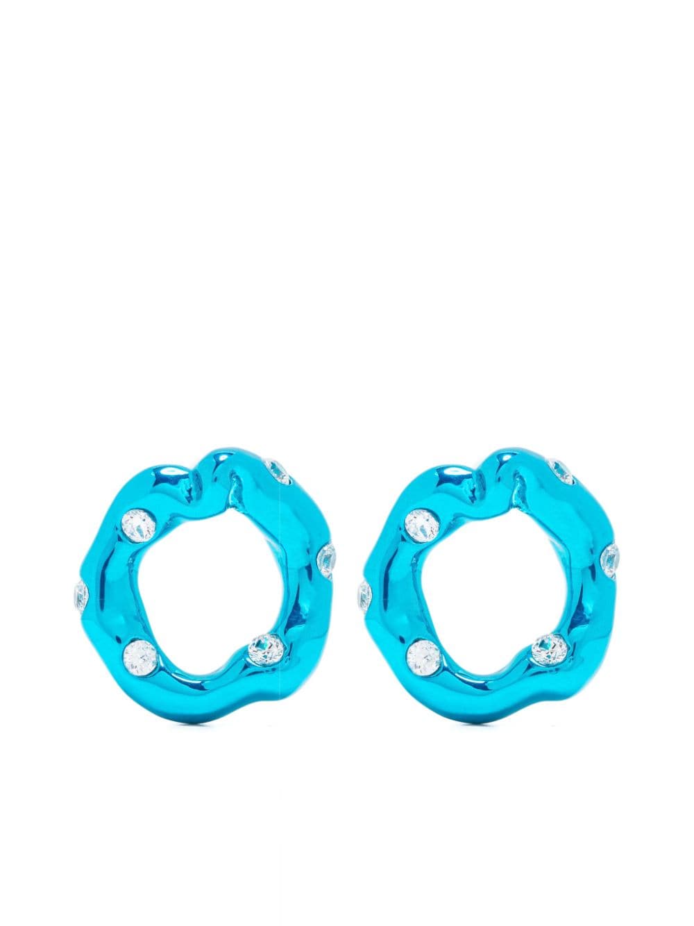Vann Jewelry Irregular Circle crystal-embellished earrings - Blue von Vann Jewelry