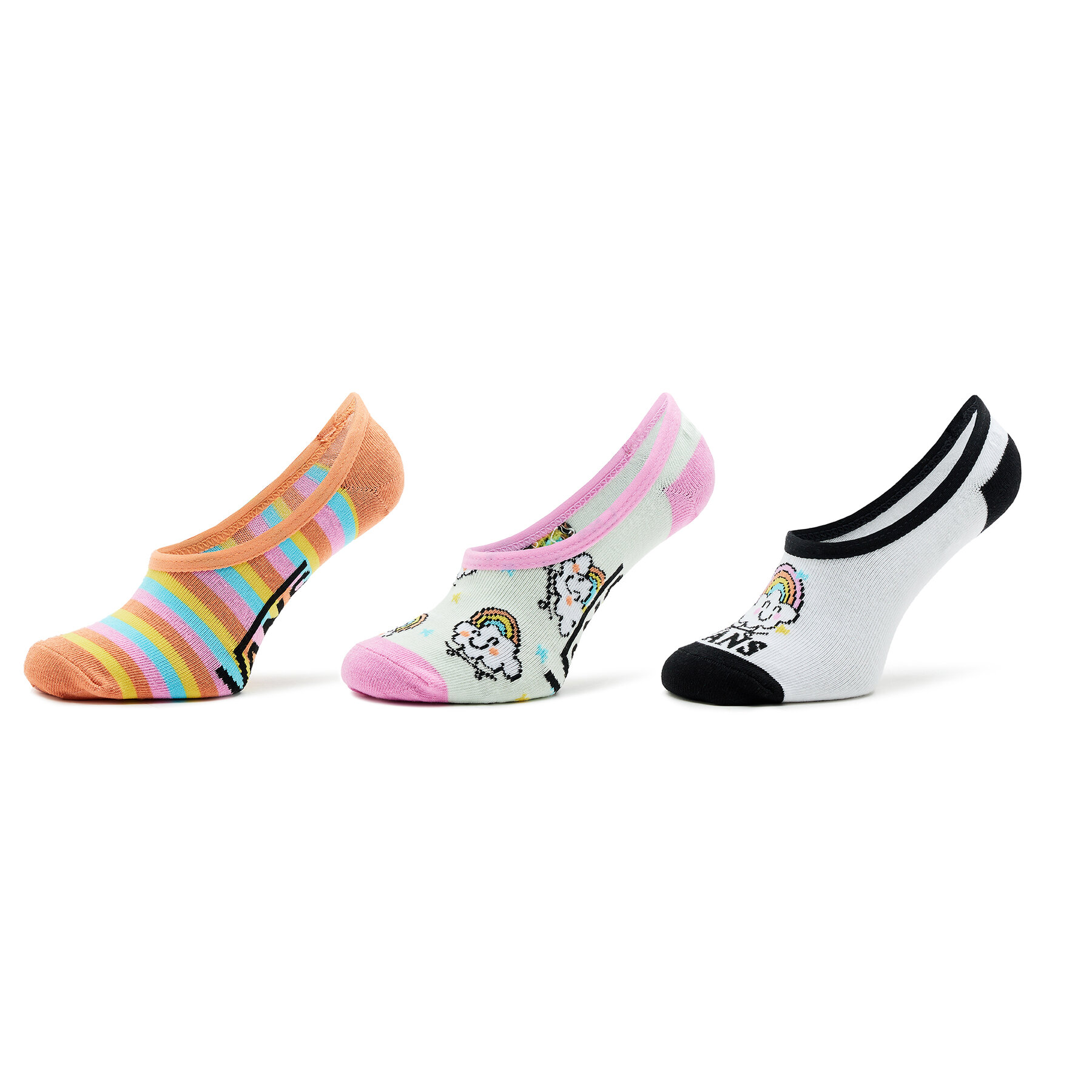 3er-Set Kinder Sneakersocken Vans Rainbow Rider Canoodle VN0007B4YB21 Bunt von Vans