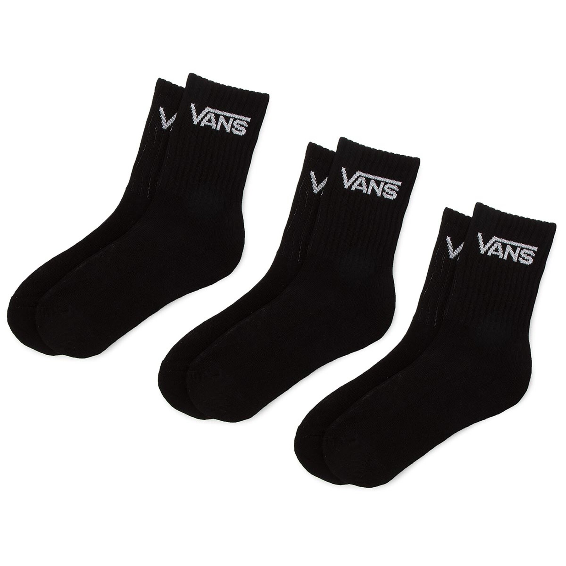 3er-Set hohe Damensocken Vans By Classic Crew VXNQBLK Schwarz von Vans