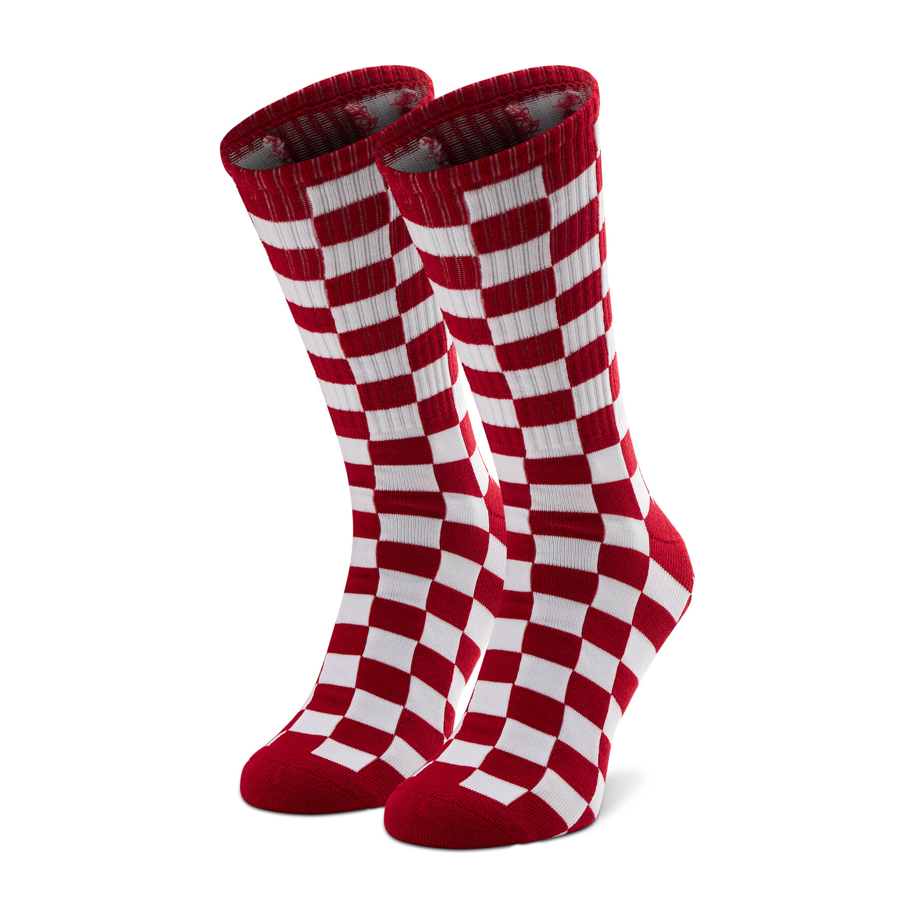 Hohe Herrensocken Vans Checkerboard Crew VN0A3H3ORLM1 Rot von Vans