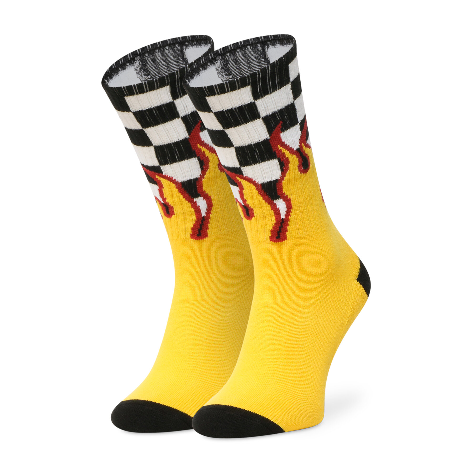 Hohe Herrensocken Vans Flame Check Crew VN0A4TQHZIA1 Gelb von Vans