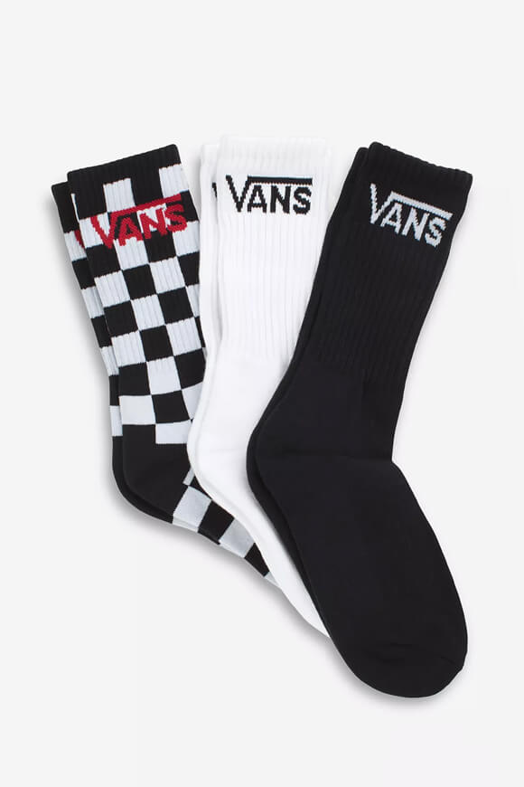 Vans Dreierpack Socken | Schwarz + Weiss | Jungen  | EU31.5-38 von Vans