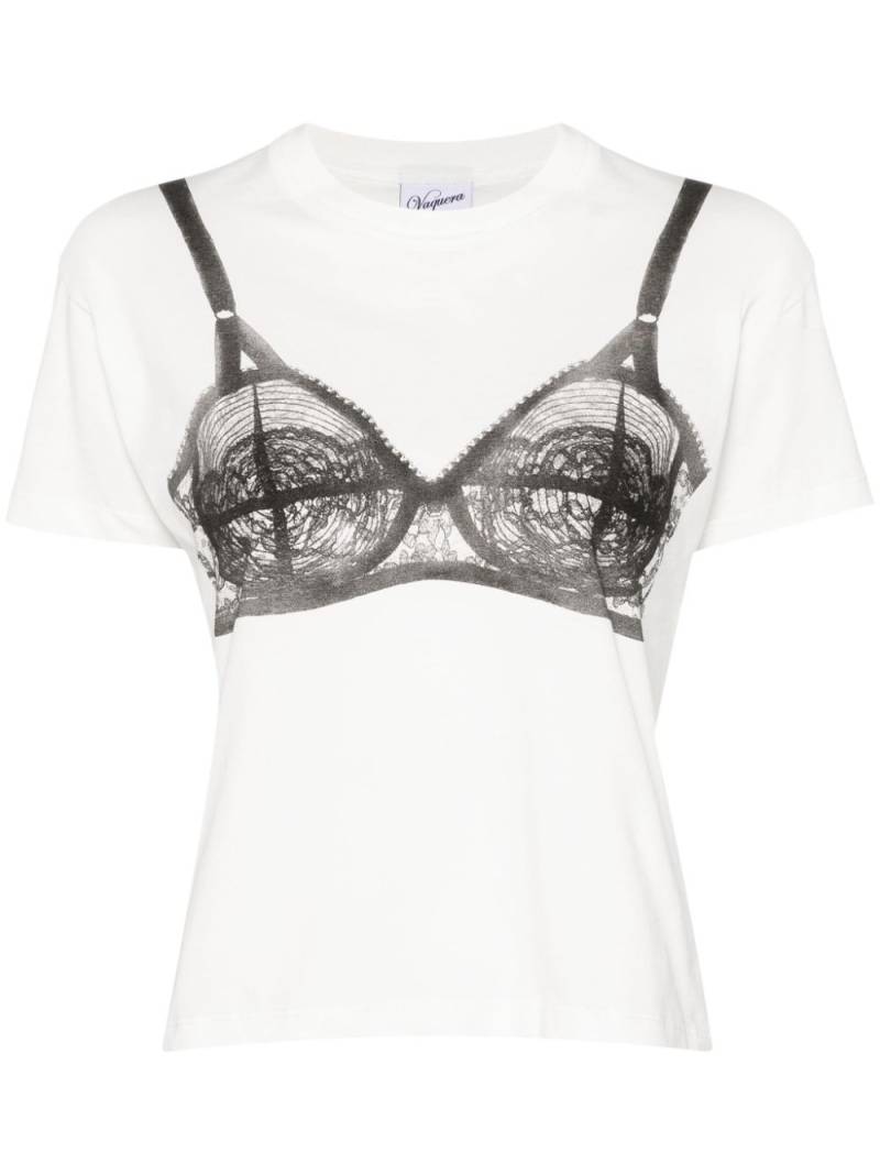 Vaquera Bra-printed T-shirt - White von Vaquera