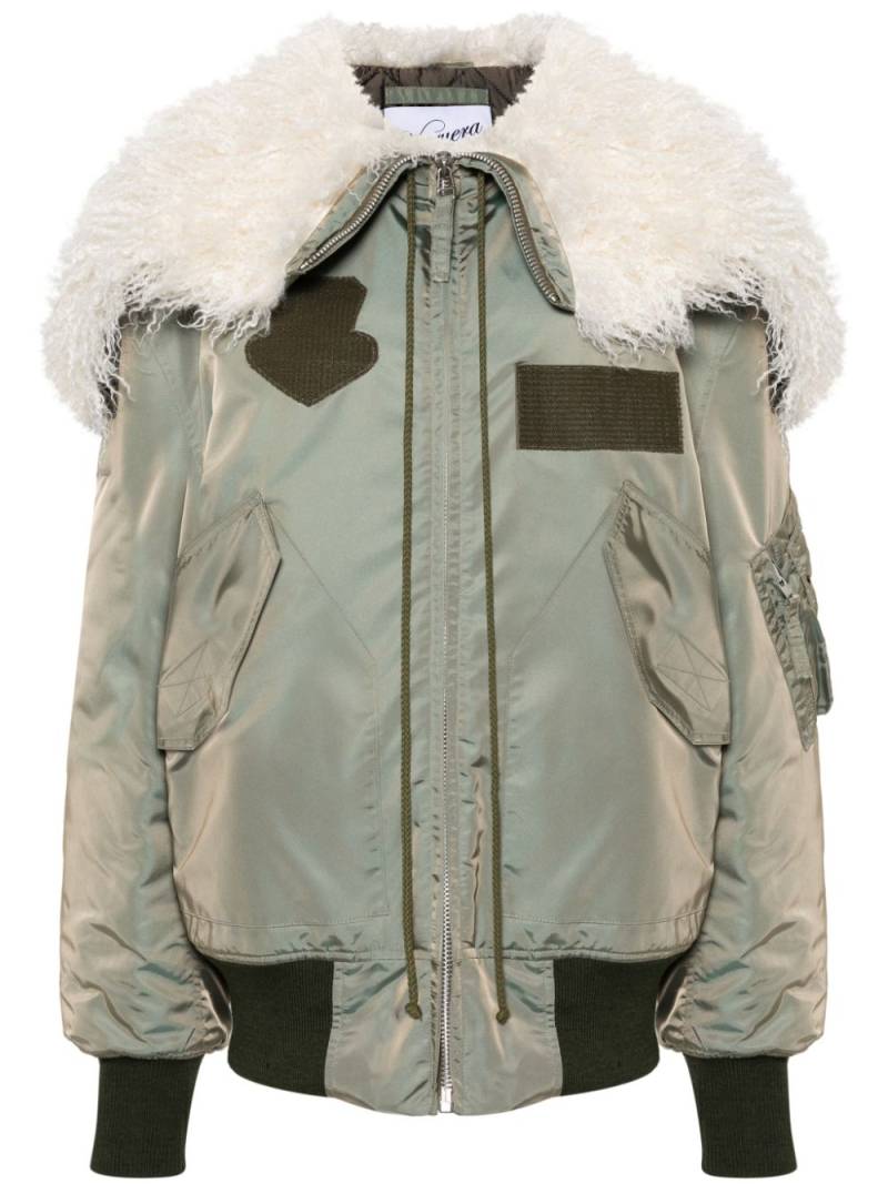 Vaquera Giant faux fur-trimmed aviator jacket - Green von Vaquera