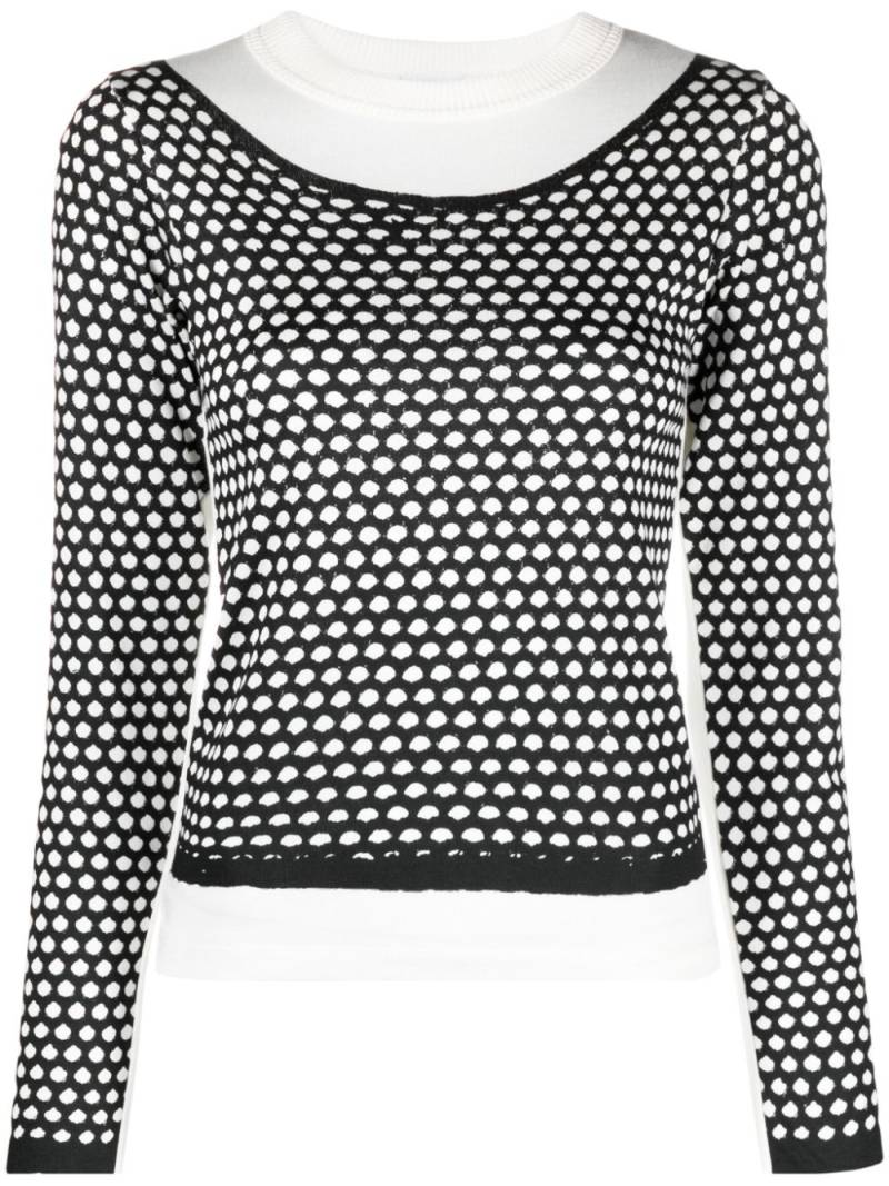 Vaquera polka dot-print long-sleeve T-shirt - Black von Vaquera