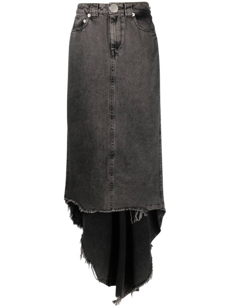 Vaquera asymmetric denim midi skirt - Grey von Vaquera